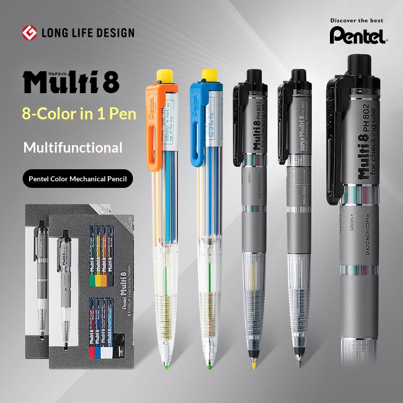 Staedtler Pencil Lumocolor - Pentel Multi 8-in-1 Farbiger Druckbleistift 2,0mm